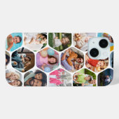 Multi Foto Collage Eenvoudig Modern Hexagoon Patro Case-Mate iPhone Case (Achterkant (horizontaal))