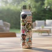 Multi Foto Collage Eenvoudig Modern Hexagoon Patro Waterfles