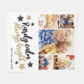 Multi Foto Collage Familie Monogram Fleece Deken (Voorkant (Horizontaal))