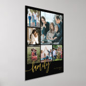 Multi foto collage familie script modern folie afdrukken (Laagn)