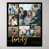 Multi foto collage familie script modern folie afdrukken (Voorkant)