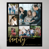Multi foto collage familie script modern poster (Voorkant)