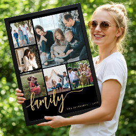 Multi foto collage familie script modern poster
