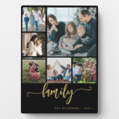 Multi foto collage familie script moderne herinner fotoplaat (voorkant)
