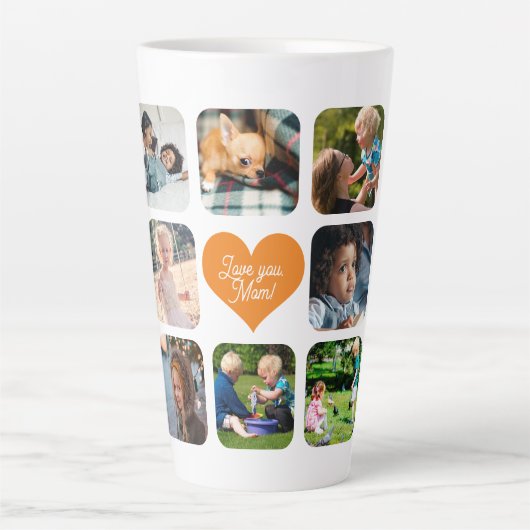 Multi foto collage gepersonaliseerde liefde je moe latte mok (Voorkant)