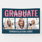 Multi Foto Collage Klasse van 2024 Afstuderen Spandoek (Horizontaal)