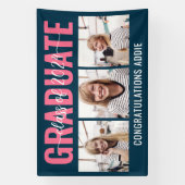 Multi Foto Collage Klasse van 2024 Afstuderen Spandoek (Verticaal)