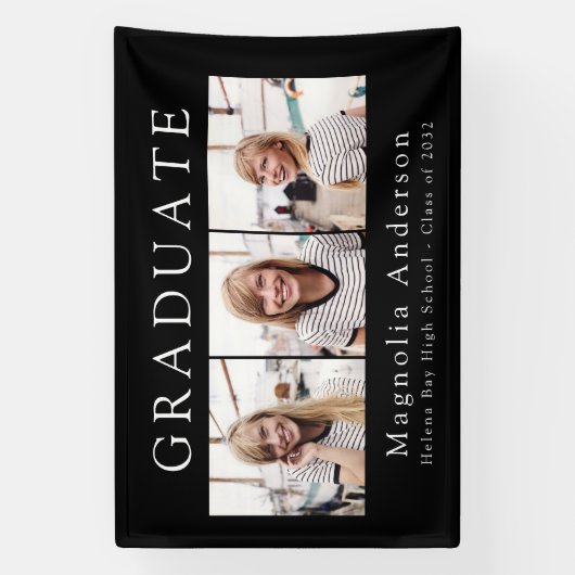 Multi Foto Collage Klasse van 2024 Afstuderen Spandoek (Verticaal)