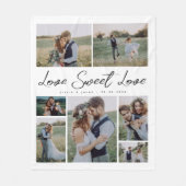 Multi Foto Collage Liefde Sweet Love Pas getrouwd Fleece Deken (Voorkant)