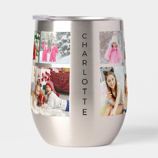 Multi Foto Collage Moderne Persoonlijke Naam (Rechts)