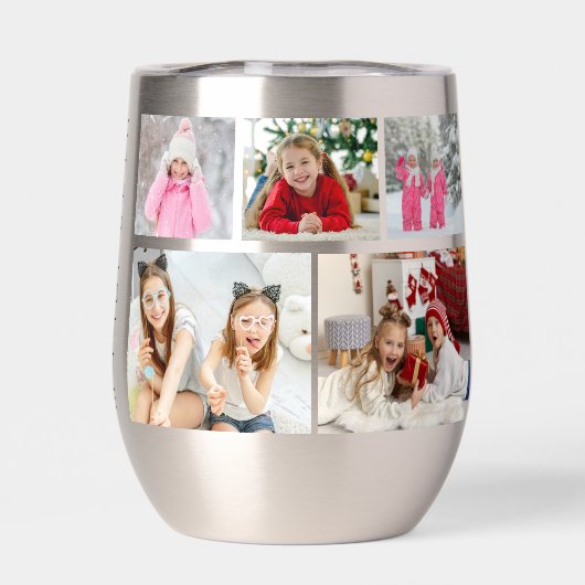 Multi Foto Collage Moderne Persoonlijke Naam (Achterkant)