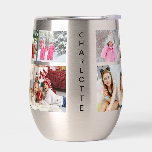 Multi Foto Collage Moderne Persoonlijke Naam (Links)