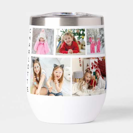 Multi Foto Collage Moderne Persoonlijke Naam (Voorkant)