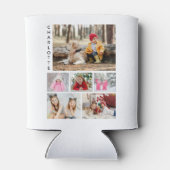 Multi Foto Collage Moderne Persoonlijke Naam Blikjeskoeler (Achterkant)