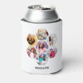 Multi Foto Collage Moderne Persoonlijke Naam Blikjeskoeler (Blikje Achterkant)