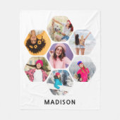 Multi Foto Collage Moderne Persoonlijke Naam Fleece Deken (Voorkant)