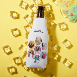 Multi Foto Collage Moderne Persoonlijke Naam Flesjeskoeler