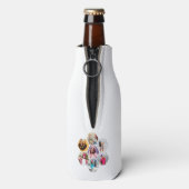 Multi Foto Collage Moderne Persoonlijke Naam Flesjeskoeler (Fles Achterkant)