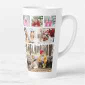 Multi Foto Collage Moderne Persoonlijke Naam Latte Mok (Rechts)