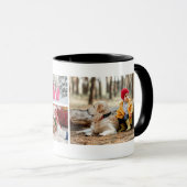 Multi Foto Collage Moderne Persoonlijke Naam Mok (Voorkant rechts)