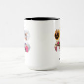 Multi Foto Collage Moderne Persoonlijke Naam Mok (Midden)