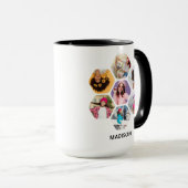 Multi Foto Collage Moderne Persoonlijke Naam Mok (Voorkant rechts)