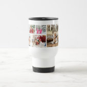 Multi Foto Collage Moderne Persoonlijke Naam Reisbeker (Center)