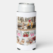 Multi Foto Collage Moderne Persoonlijke Naam Seltzer Blikjeskoeler (Seltzer Achterkant)