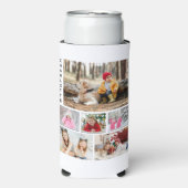 Multi Foto Collage Moderne Persoonlijke Naam Seltzer Blikjeskoeler (Seltzer Voorkant)