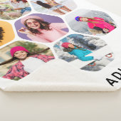 Multi Foto Collage Moderne Persoonlijke Naam Sherpa Deken (3/4)