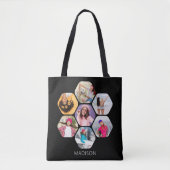 Multi Foto Collage Moderne Persoonlijke Naam Tote Bag (Voorkant)
