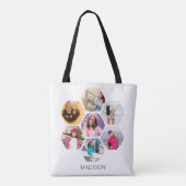 Multi Foto Collage Moderne Persoonlijke Naam Tote Bag (Achterkant)
