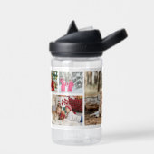 Multi Foto Collage Moderne Persoonlijke Naam Waterfles (Links)