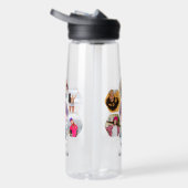 Multi Foto Collage Moderne Persoonlijke Naam Waterfles (Rechts)