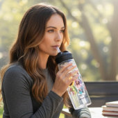 Multi Foto Collage Moderne Persoonlijke Naam Waterfles