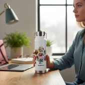 Multi Foto Collage Moderne Persoonlijke Naam Waterfles