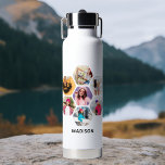 Multi Foto Collage Moderne Persoonlijke Naam Waterfles<br><div class="desc">Multi Foto Collage Moderne Persoonlijke Naam Geïsoleerd Water Bottle bevat een fotocollage van uw favoriete foto's in een hexagon vorm. Gepersonaliseerd met jouw naam in modern zwart manuscript. Perfect voor verjaardag, Kerstmis, Moederdag, Vaderdag, grootouders, broer, zus, beste vriend en nog veel meer. FOTO TIP: centreer uw foto's voordat u ze...</div>