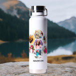 Multi Foto Collage Moderne Persoonlijke Naam Waterfles<br><div class="desc">Multi Foto Collage Moderne Persoonlijke Naam Geïsoleerd Water Bottle bevat een fotocollage van uw favoriete foto's in een hexagon vorm. Gepersonaliseerd met jouw naam in modern zwart manuscript. Perfect voor verjaardag, Kerstmis, Moederdag, Vaderdag, grootouders, broer, zus, beste vriend en nog veel meer. FOTO TIP: centreer uw foto's voordat u ze...</div>