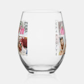 Multi Foto Collage Moderne Persoonlijke Naam Wijnglas Zonder Voet (Rechts)