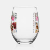 Multi Foto Collage Moderne Persoonlijke Naam Wijnglas Zonder Voet (Links)