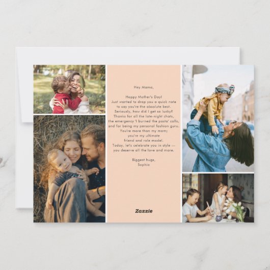 Multi Foto Collage Moederdag Feestdagenkaart (Achterkant)