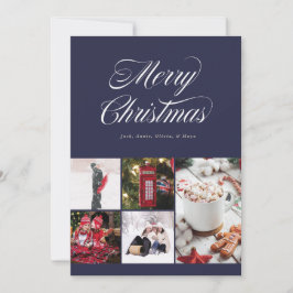 Multi foto Cursive Navy vakantie Kaart