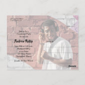 Multi Foto Donker Groen Graduation Party Uitnodigi Briefkaart (Achterkant)