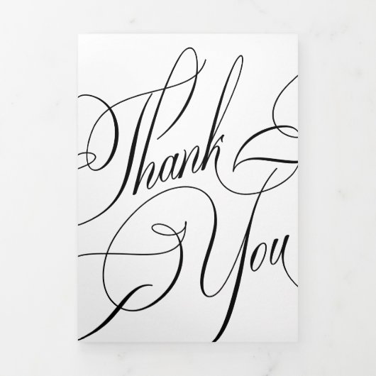 Multi foto elegant script bruiloft bedankkaart drieluik uitnodiging (Cover)