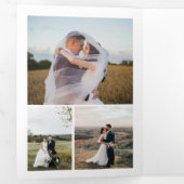 Multi foto elegant script bruiloft bedankkaart drieluik uitnodiging (Binnenzijde eerst)