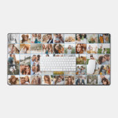 Multi foto familie cadeau Keepsake Blue Christmas Bureaumat (Keyboard & Muis)