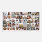 Multi foto familie cadeau Keepsake Blue Christmas Bureaumat (Voorkant)