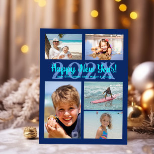 Multi-foto familie gelukkig nieuwjaar vakantie ans feestdagenkaart