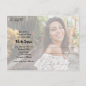 Multi foto gebrande Oranje Afstuderen uitnodiging (Achterkant)