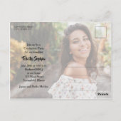 Multi foto gebrande Oranje Afstuderen uitnodiging (Achterkant)